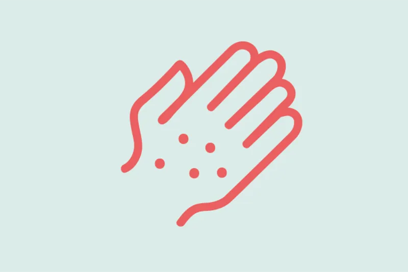 Hånd med prikker illu